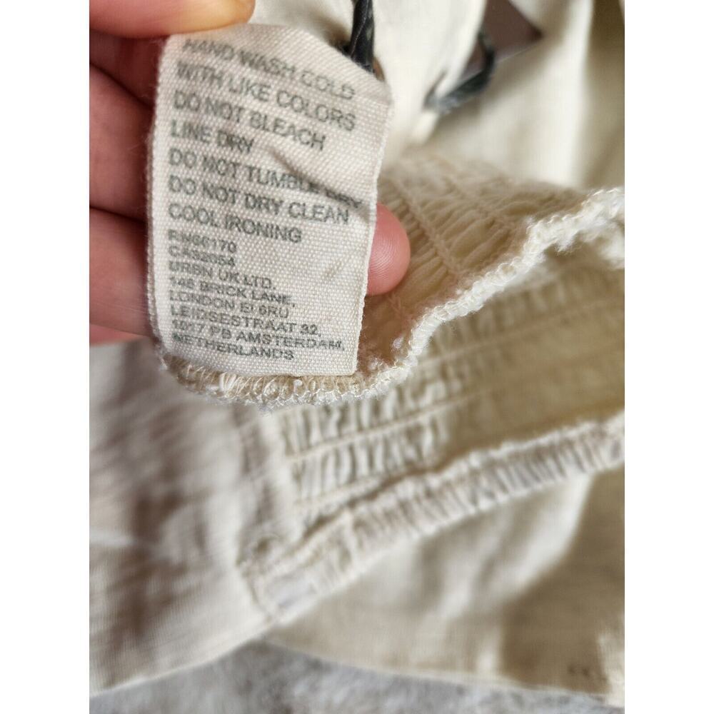 NWT Anthropologie Smocked Balloon-Sleeve Top size LP Moss green Cotton #G3410 - Picture 10 of 12